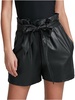 womens paperbag waist coated high-waist shorts