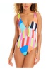 womens cut-out stripe one-piece swimsuit