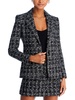 macey womens tweed notch collar one-button blazer