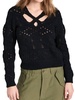 cole cable knit cut out sweater in black