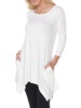 womens boatneck handkerchief hem tunic top