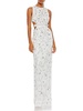 womens embellished cut-out evening dress