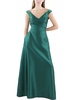 womens satin off the shoulder evening dress