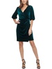 womens faux wrap side ruche wear to work dress