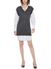 womens contrast trim mini shirtdress