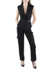 womens v-neck acetate jumpsuit