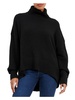 womens ribbed trim knit turtleneck sweater