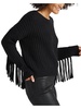 britain womens fringe crewneck pullover sweater