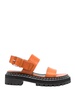 women lug sole sandal in orange