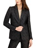 womens metallic evening wear one-button blazer