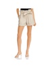 womens faux leather paperbag waist dress shorts