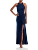 womens ruched halter evening dress