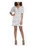 womens ruffled mini wrap dress