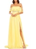 womens chiffon off-the-shoulder evening dress