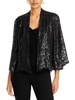 delilah womens lace sequined open-front blazer