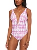 womens tie-dye plunging one-piece swimsuit