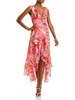 womens chiffon printed wrap dress