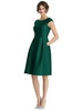 cap sleeve pleated cocktail dress with pockets