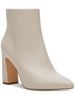 bonnie womens faux leather block heel booties