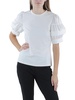 womens puff sleeve solid blouse