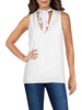 womens tie neck v neck tank top