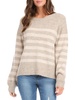 womens striped knit crewneck sweater