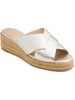 slotted sloan womens leather slip-on wedge sandals