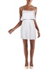 cap ferrat womens embroidered cut-out fit & flare dress