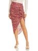 womens ruffled printed asymmetrical skirt