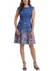 womens floral print crepe midi dress