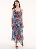 maxi multi-tiered dress, printed chiffon