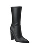 abbale womens faux leather pointed toe mid-calf boots