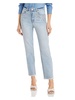 womens denim light wash straight leg jeans