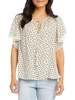 countryside womens printed tie neck blouse