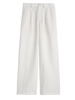 women's madeline pleat twill trouser in ecru