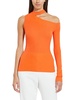 womens ribbed one sleeve pullover top