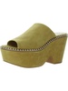 pendant womens suede peep-toe platform sandals