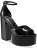 della womens patent leather peep-toe platform sandals