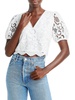 womens lace crop blouse