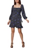 womens floral square neck mini dress