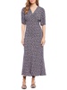 womens tea-length floral print shift dress