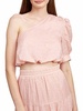 auden striped one-shoulder blouse in pink