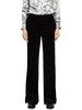 womens solid velvet wide leg pants