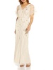 petites womens embellished wedding evening dress