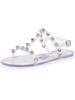 womens rhinestone plastic strappy sandals