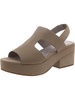 womens leather cut-out block heel