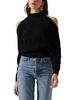 tori womens cold shoulder embellished mock turtleneck sweater