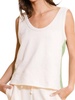 contrast stripe tank top in cream/sage