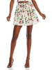 womens floral print cotton mini skirt