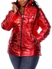 plus womens metallic warm puffer jacket